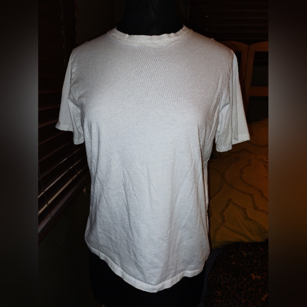 Sézane White Cotton Short Sleeve Tee Size Medium